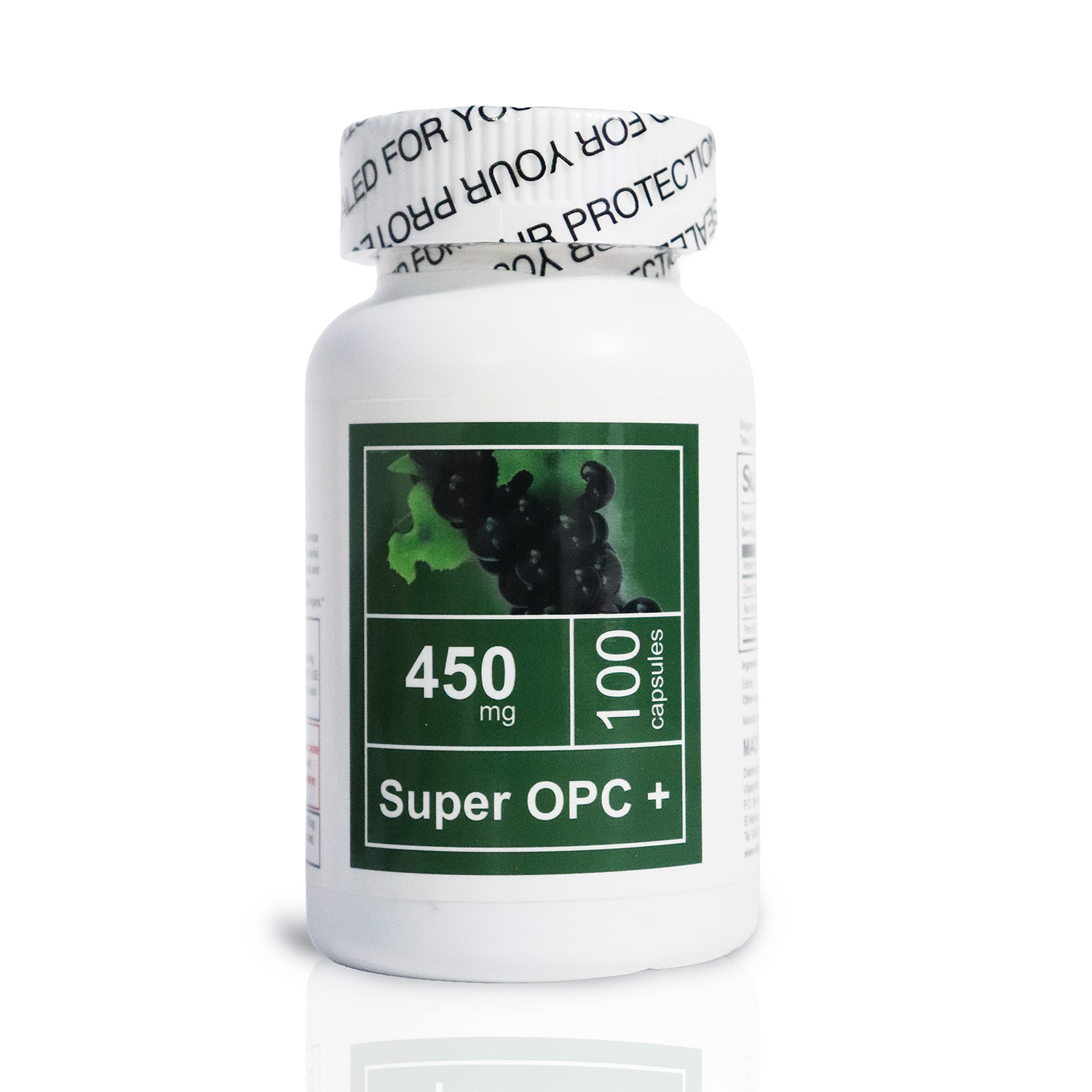 Super OPC Plus, (Grape Seed, Red Wine and Pine Bark Extract) 450 mg/100 Capsules