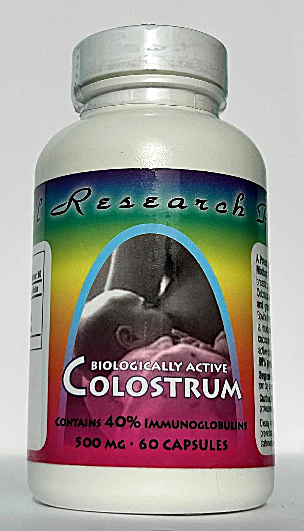Bovine Colostrum, 500 mg/60 Capsules, 60% Immunoglobulins
