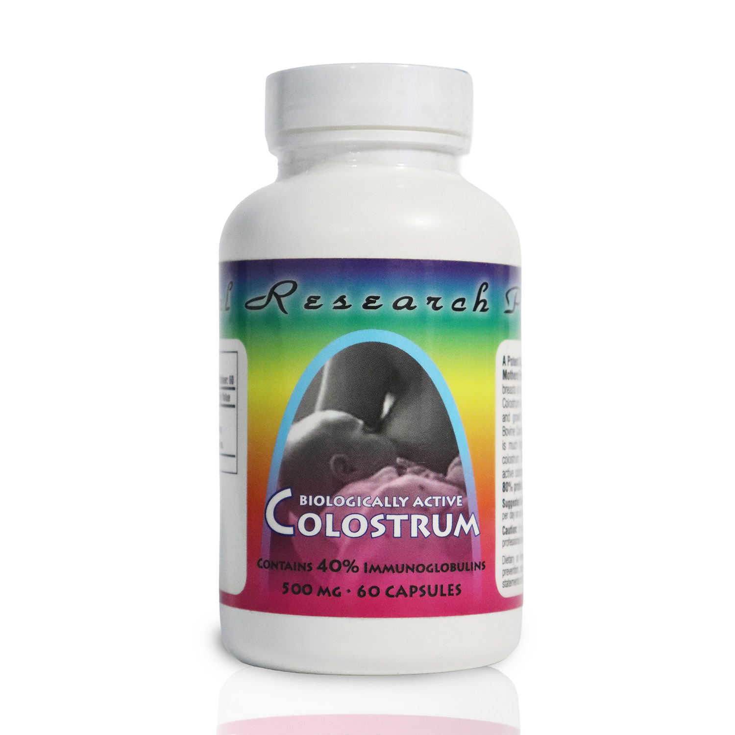 Bovine Colostrum, 500 mg/60 Capsules, 60% Immunoglobulins