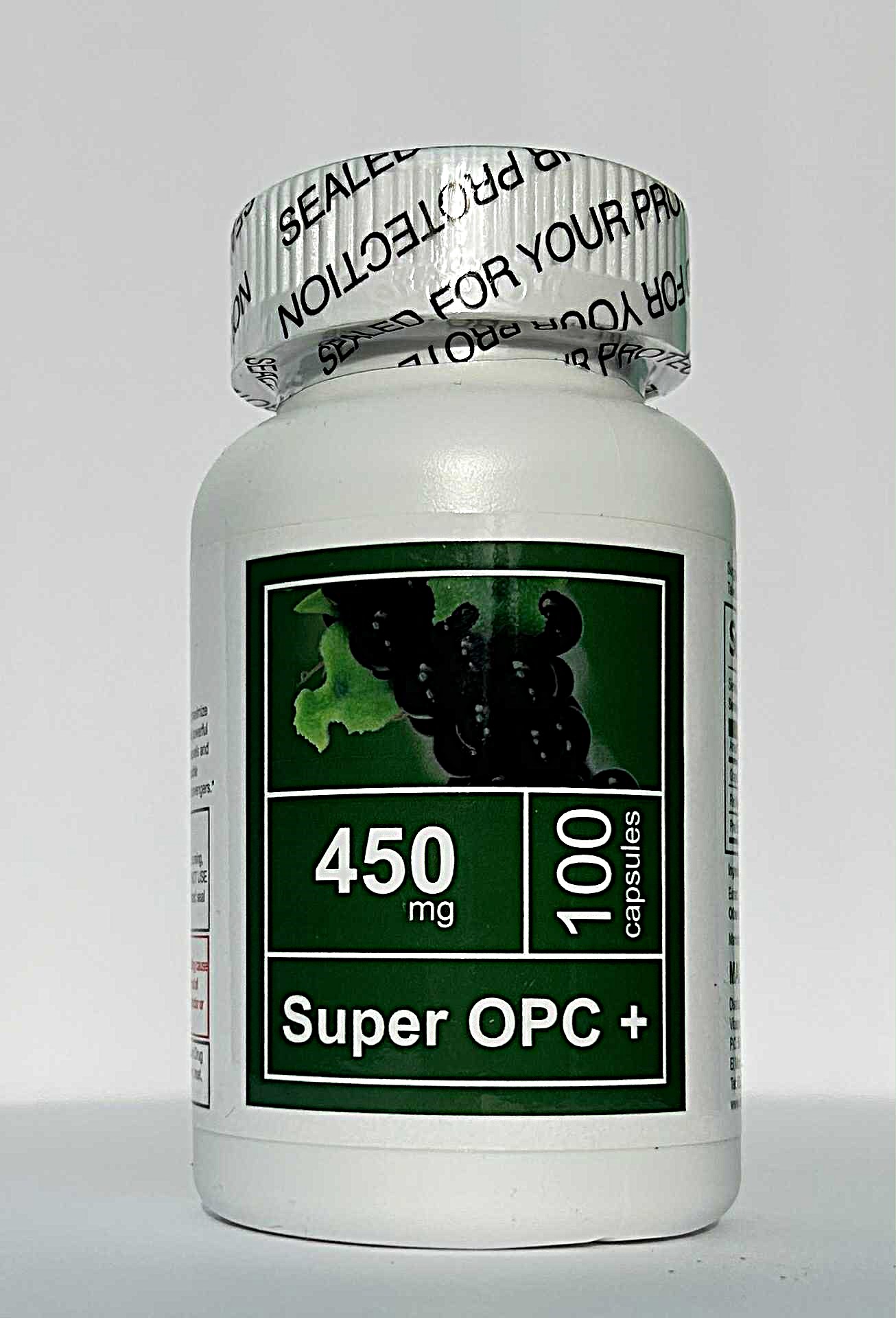 Super OPC Plus, (Grape Seed, Red Wine and Pine Bark Extract) 450 mg/100 Capsules